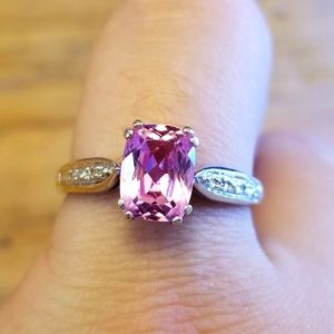 Zales 14k White Gold Pink Sapphire Ring
